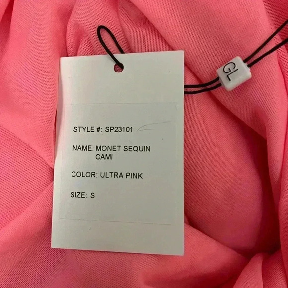 NWT Generation Love Monet Sequin Cami Tank Top Ultra Pink - Picture 5 of 7